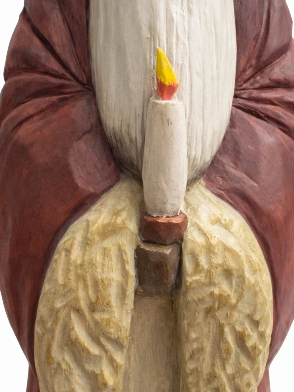 Carved Wood Look Santa Figurine 14” Resin Rustic Folk Art Christmas Decor